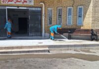 آماده سازی سالن ورزشی شهید مغنیه جهت اسکان مسافران و زائرین دهه پایانی صفر در منطقه ۸